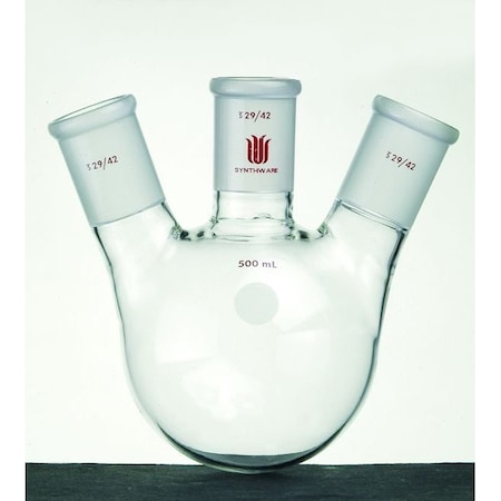 Synthware FLASK, THREE NECK, ANGLED, 24/40, 24/40, 500mL F434500